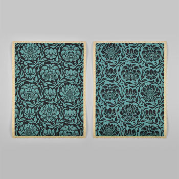 Floral harmony (dark blue - yin/yang)