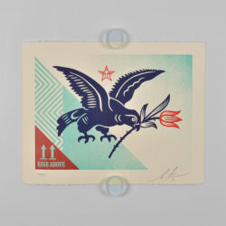 Rise above bird (letterpress)