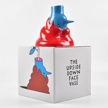 The upside down face vase (red hair)