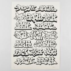 Typography accumulation (noir)