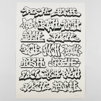 Typography accumulation (noir)