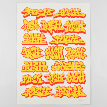 Typography accumulation (jaune et rouge)