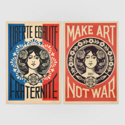 Liberté, égalité, fraternité + Make Art not war (offset)