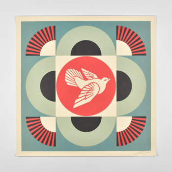 Geometric dove (blue version)