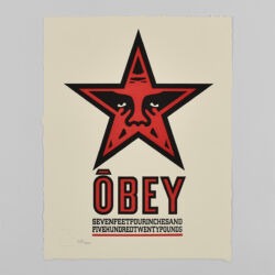 Obey star letterpress