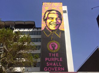 Shepard Fairey Obey The Purple Shall Govern Johannesburg mural street art urbain graffiti Photos Derek Smith 4